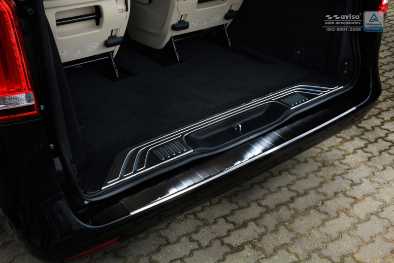 Ochranná lišta hrany kufru Mercedes V-Class 2014- (W447, tmavá, matná, 116cm)