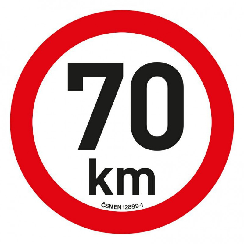 Samolepka omezení rychlosti 70km/h (20 cm)